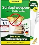 anwerk® Schlupfwespen gegen Kleidermotten - 12 Karten à 1 Lieferungen - Effektiv Kleider Motten bekämpfen - Alternative zur Mottenfalle, Mottenspray, Pheromonfalle