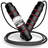 Springseil Erwachsene Fitness - 3 Meter Länge Verstellbare Seilspringen Erwachsene, Rutschfest Jump Rope mit Ergonomisch Schaum Griffe für Fitness & Ausdauer & Seilspringen
