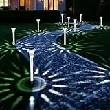 Bowfar Solarlampen für Außen, 6 Stück Solarleuchten Garten IP65 Wasserdichte Gartenbeleuchtung, Kaltweiß Edelstahl Solar Gartenleuchten für Outdoor Terrasse Rasen Garten Balkon Wege Hof