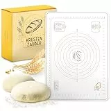 KRUSTENZAUBER Backmatte Silikon als Brot backen Zubehör - 50x70cm BPA-freie Antihaft Teigunterlage zum Ausrollen & Backen - Teigmatte als Backunterlage für alle Teigarten - Silikonmatte für jede Küche