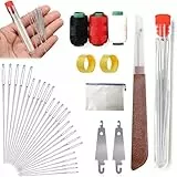 Big Eye Stahl-Nähnadel-Set, 2025 neue Edelstahl-Nadeln zum Handnähen, 34-teiliges Stahlnadel-Set mit großem Auge – lange und dünne handgefertigte Quilt- und Nähnadeln für DIY-Nähen (34 Stück)