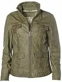 Strandladen Tamaris Damen Lederjacke Lammnappa Leder Jacke Grün 36