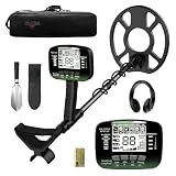 DR.ÖTEK Metalldetektor Profi Set für Erwachsene Anfänger, Aktualisierter 6 Modi Leicht Metalldetektor, 3 Terrain-Modus mit Pinpoint, IP68 wasserdichte Suchspule, Metal Detector Kit mit Zubehör, Grün