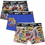 Hot Wheels Boxershorts Jungen 2-7 Jahre, 3er Pack Unterhosen mit Elastischem Bund, Weiche Baumwolle Unterwäsche, Geschenke für Kinder (6-7 Jahre, Multi Hot Wheels)