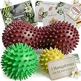 HELDSON® Premium Massageball 3er Set inkl. Peanut ball - Igelball Fußmassage hart - Noppenball - Igelbälle klein - Faszienball Rücken - Massage Ball Faszien - Massageball Fuß - Stachelball Noppen