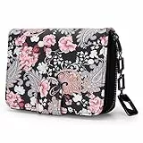 MoFut Kleiner Damen-Geldbeutel im Kurzformat, Geldbörse mit einem Blumen- und Blütenmuster, Portemonnaie bietet einen Reißverschluss Druckknopf und zahlreiche Fächer (Floral Dreams)