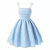 JiAmy Mädchen Kleider Ärmelloses Kinderkleider Sommer Kleid Mädchen Swing Trägerkleid Kinder A-Linie Freizeitkleid Einfarbiges Neckholderkleid für 9 Jahre,Blau