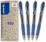 PILOT G2-7 Gelschreiber Set - 4 Stück - Farbe Blau - weiche Gelstifte 0,36mm Strichstärke, angenehme Schreibführung und kratzfreies, präzises Schriftbild, mit austauschbarer Mine