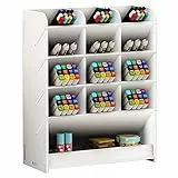 Hggzeg Weiße Stifthalter-Aufbewahrungsbox, multifunktionaler Schreibtisch-Organizer, Stiftehalter für Schule, Zuhause, Büro, Kunstbedarf (PB12 weiß)