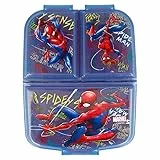 Spiderman (Marvel) 3 Fächer Kinder Sandwich Box - Snack Box - Dekorierte Lunch Box