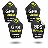 TinyTag® 4X Hinweis-Aufkleber für GPS Tracker - Wetterfester Warn-Sticker als Diebstahlschutz für Dein Fahrrad, eBike, Auto, Motorrad & Koffer - Bombenfest & langlebig | Fahrrad Aufkleber (4er Pack)