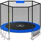 KESSER® Trampolin Outdoor Ø 244/305/366/427 cm Komplettset mit Sicherheitsnetz, Leiter, Randabdeckung & Seitentasche und Montagezubehör | Kindertrampolin Gartentrampolin Belastbarkeit 150 kg