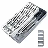 HEKOBAG Besteckschublade Organizer, 14–22,5 cm, erweiterbarer Besteckkasten, 9 Fächer, Küchenschublade, Organizer, groß, kompakt, Utensilienablage, Mehrzweck-Aufbewahrungs-Organizer für Küchenlöffel,