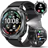 TIMU Smartwatch Herren, 1.45' AMOLED Smart Watch Herren mit Anrufe tätigen/Empfangen, 115+Sportmodi Fitnessuhr mit Herzfrequenz/Schrittzähler/Schlafmonitor, IP68 Wasserdicht Sportuhr für Android iOS
