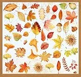 Fensterbilder Herbst Selbstklebend Aquarell, SILARLAIT 9 Stück Fenstersticker Herbst Statisch & Doppelseitige & Wiederverwendbare, Fensteraufkleber Fensterdeko Herbstdeko Fenster