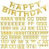 Garland Banner 146 Goldene Letters Garland Banner Buchstaben Girlande Buchstabengirlande Party Dekoration Welcome Home Happy Birthday Glückliche Hochzeit