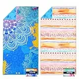 Winthome Strandtuch Beidseitig, Strandhandtuch Groß 180x90cm, Mikrofaser Strandtuch XXL Schnelltrocknend Leicht, Badetuch Sandfrei, für Damen Herren Reise Urlaub Schwimmen Sauna (2 Pack)