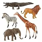 Idena 40388 - Spielfiguren Set, 5 Zootiere aus Kunststoff, jeweils ca. 10 cm groß, Tierfiguren für Kinder ab 3 Jahren