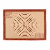 SUPER KITCHEN Antihafte Backmatte aus Silikon Rutschfeste Backunterlage Teigunterlage Ausrollmatte Silikonmatte Backfolie Teigmatte für Fondant, Brot, Pizza, BPA Frei (Rot, 42 x 30cm)