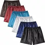 JupiterSecret Herren Satin Boxershorts Pack Unterwäsche, Silk Feeling Schlafshorts mit elastischem Bund