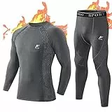 MeetHoo Thermounterwäsche Herren, Funktionsunterwäsche Atmungsaktiv Thermo Unterwäsche Set Lang Thermohemd & Thermohose für Männer Skifahren Laufen Sport