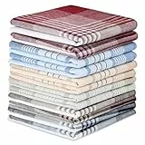 URAQT Taschentücher Herren 40cm x 40cm, 12 Stück Herrentaschentücher Karomuster, Handkerchief Wiederverwendbar, Hochzeits- und Herrengeschenke, 6 Farb-B