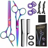 Lictin Haarschere Friseurschere Set, 13-teilig Profi Haarschneideschere Edelstahl Barber Set für Damen Herren Kinder Familie Friseursalon