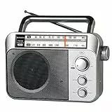 Retekess TR604 AM FM Radio,Tragbares Radio,Netzkabel oder Batteriebetrieb,Großer Knopf,Großer Lautsprecher,Einstellbare Höhen und Bässe,Radios für Senioren,Küche,Für Schlafzimmer
