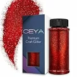 Ceya 100g/ 3.5oz holographisches ultrafeines Glitzerpulver Laser Weinrot Glitzer 0,3mm 1/128” 0,008” für Slime Epoxidharz Handwerk Tumbler Schmuck Nagel Kunst Festival Make-up Scrapbook Malerei