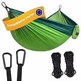 Hängematte Camping - Hängematte 2 Personen, Ultraleichte Outdoor Hängematte, Perfektes Camping Geschenke, Camping Hängematte Outdoor mit 2 Premium Baumgurten + 2 Karabiner