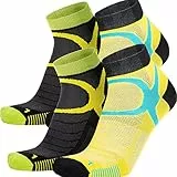 Eightsox Unisex Sport Color 3 Socken 2er Pack, black-yellow, 42|43|44