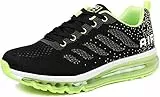 frysen Herren Damen Sportschuhe Laufschuhe mit Luftpolster Turnschuhe Profilsohle Sneakers Leichte Schuhe Blackgreen 42
