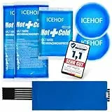 ICEHOF Kühlpads (5x) mit Vlies-Hülle - Kuschelweich, lange Kühldauer, verschiedene Größen Family-SET, Kühlpack Gel Kühlakku Kühlgel Kühlkompresse Kälte-Kompresse Kühlkompressen Kühlbeutel Eisbeutel