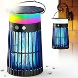 Anysun Solar Insektenvernichter Elektrisch, Wasserdichte Mückenfalle Fliegenfalle, Wiederaufladbare Mückenlampe gegen Fluginsekten für Innen- und Außenbereich, Garten, Terrasse, Camping