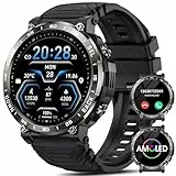 PYRODUM Smartwatch Herren, 1,52'' HD Fitnessuhr mit Bluetooth-Anrufe, 5ATM Wasserdicht Militär Smart Watch mit Blutdruck-/Herzfrequenz/Schlafmonitor,110+ Sportmodi, Sportuhren Herren für Android iOS
