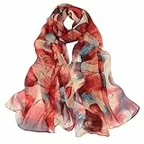 FAIRYGATE Schal Damen Schal tuch Damen Chiffon Seidenschals Eleganter Modischer Weicher Leichter Schal Loop Damenschal Seidentuch Langer Geeignet für Alle Jahreszeiten 50033