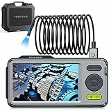 5mm Endoskopkamera mit Licht, Teslong1080P HD Dual Lens Endoskopkamera, 5 -Zoll -Farb-Bildschirm Endoskop, IP67 wasserdichte Inspektionskamera Rohrkamera, 32GB TF Karte (5 Meter)