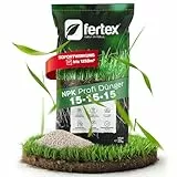 Fertex® Rasendünger 25 kg – NPK 15-15-15 für Frühjahr, Sommer & Herbst | Langzeitdünger gegen Moos | staubarm, mit Schwefel & für über 1000 m² | streuwagengeeignet