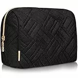 BOACAY Große Make-up-Tasche, Reise Kosmetiktasche für Damen, Mädchen & Kinder, Schminktasche & Organizer für Geldbörse, Tragbare Kulturbeutel (Large 1) Panther Black