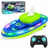 FORMIZON Ferngesteuertes Boot, RC Boot mit Wasserspritzfunktion, Wasserdichter Luftkissenboot ferngesteuert, Fernbedienung U-Boot mit Licht und 360° Rotation für Kinder ab 6 Jahren (Blau)