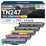 ECHALLENGE tn247 tn243 Kompatibel für Brother TN-243CMYK Toner für Toner Brother MFC L3750CDW L3770CDW MFC-L3750CDW TN 243CMYK TN-247 Toner DCP-L3550CDW HL-L3210CW 2026er-Chip-Generation