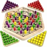 Triangle Chess Game, Dreiecksschachbrett-Strategie-Brettspiel, Lustiges Gummiband Spiel, Klassische Desktop-Brettspiele, Lernspielzeug Partyzubehör, Logik Spiele für 2-4, Geschenke für Jungen Mädchen