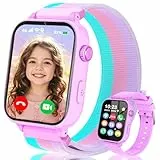 4G Smartwatch Kinder, Kinder Telefonuhr mit GPS, WIFI, SOS, Telefon/Videoanruf/Voice Chat, Schulmodus, Wecker, Schrittzähler, Spiele, kinderuhr Smart Uhr für Jungen Mädchen 4-12 Geschenk, Violett