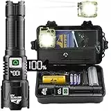 BEYSTE Taschenlampe LED Aufladbar, LED Taschenlampe Extrem Hell 1,000,000 Lumen, Taktische Taschenlampe Batteriebetrieben, Akku Taschenlampen USB C, Starke Taschenlampen, FüR Outdoor NotfäLle Camping