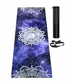 LaiEr Yogamatte, rutschfeste, umweltfreundliche Trainingsmatte mit Tragegurt, Dicke Übungs- und Trainingsmatte für Yoga, Pilates und Fitness (183 cm x 61 cm x 6 mm)