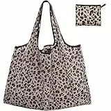 FenFang Einkaufstasche Faltbar Groß, Einkaufsbeutel Stoff Wiederverwendbare, Mehrwegtasche Faltbare Tasche Leichte Schnelltrocknend für Einkauf Reise Ausflug, 56 X 67 cm (Khaki)