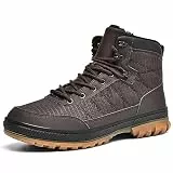 Wondamo Schneestiefel für Herren, leicht, wasserdicht, mit Pelz gefüttert, rutschfest, kaltes Wetter, Dunkelbraun, 47 EU