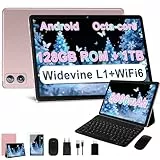 Dghrti Android 14 Tablet 10 Pulgadas, 22(6+16) GB RAM+128GB ROM/TF 2TB, 8000mAh, 8-Core CPU, 3D Face ID, Widevine L1, WLAN 6, BT5.0, GPS, 5MP+8MP, Tablet Con Teclado+Ratón MetÃlica-ORO