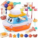 VBACALA Knete Set,Kinderknete für Angelspielzeug,Knete für Unterwasser Tier Formen,45 Stück Knete Zubehör mit 10 Dosen Knetmasse,Geschenk für Jungen und Mädchen ab 3 Jahre alt