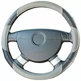 WALSER Sport Lenkradbezug Lenkradhülle Schwarz Grau Lenkradschoner Racing 16623